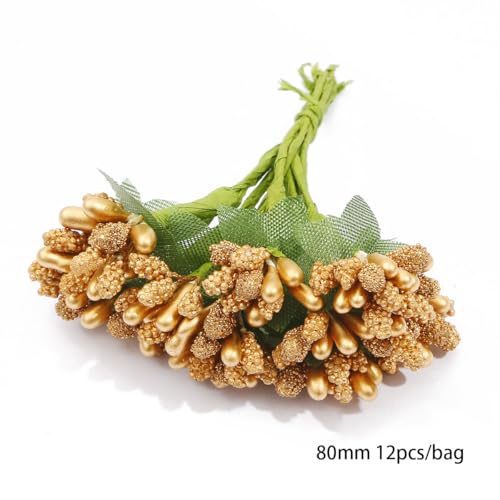 HASTHIP® A Set of 24 Artificial Pearl Flowers with Foam Fruits, Suitable for Making Candy Gift Boxes, DIY Flower Wreaths, and Vase Decorations