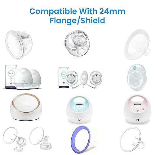 SNOWIE SOFT® 5pcs Breast Pump Accessories for Breast Pump, Flange Inserts Suit for Medela, Spectra 24mm Shields/Flanges, Breast Shields, Shaped Around You for Comfortable and Efficient Pumping