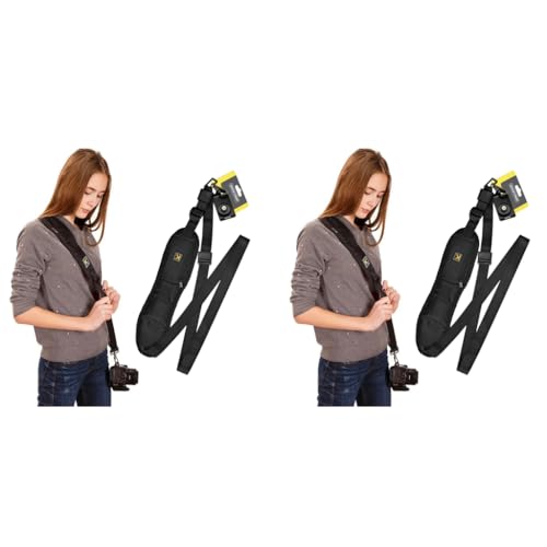 ZORBES® Camera Shoulder Strap with Pockets Breathable Wide Padded Adjustable Quick Release Buckles Universal DSLR 2PCS