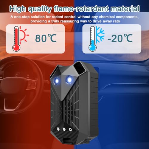 STHIRA® Ultrasonic Mouse Repellent Automotive Ultrasonic Animal Repelle with Smart Motion Senor, Sound Alarm with Flash Light, Multipurpose Animal Repeller Device for Home & Car
