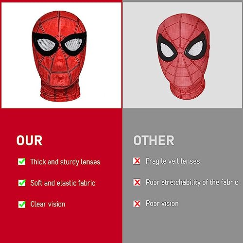 FANCYKU® 3D Spider Mask Combo (Black & Red), Superhero Costume Masks with Lenses for Adults Kids, Role Play, Halloween, Christmas, Masquerade, Cosplay, Party, Fancy Dress