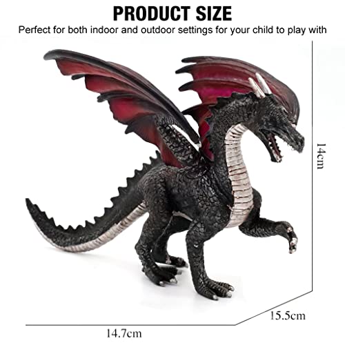 PATPAT® Dragon Toy Realistic Pterosaur Fire Dragon Model Dinosaur Model 5'' Vinyl Dinosaur Figures Dragon Toy for Kids, Game of Thrones Dragon Desktop Decor, Birthday Gift, Gift Toy for Kids