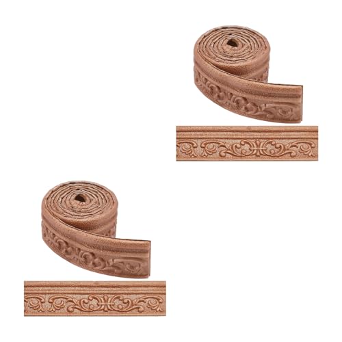 HASTHIP® 30Ft Vintage Wall Border Sticker, 3D Embossing Trim Decal, Peel Stick Foam Molding Trim Self Adhesive Crown Molding Wallpaper Border for Home Decor, Photo Frames, and Walls (Brown)