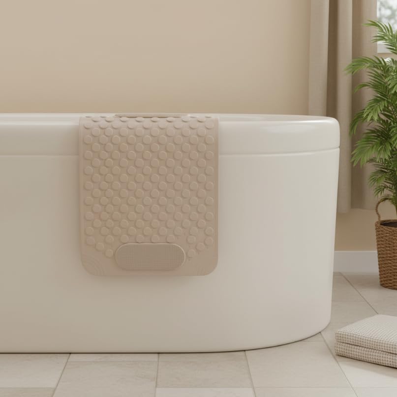 ZIBUYU Foot Scrubber Mat for Shower with Strong Suction Cups and Soft PVC Bristles | Hygienic Home Spa Cleaning