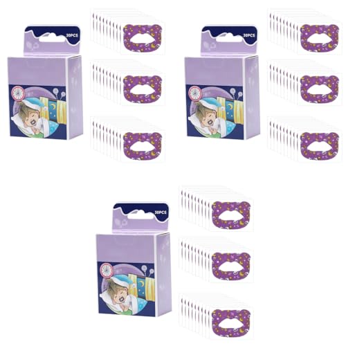 ZIBUYU® 30-Counts Sleeping Mouth Tape for Kids Improves Breathing Encourages Nasal Hypoallergenic Non-Woven Fabric Self-Adhesive Strips Cartoon Panda Print Tapes M 3PCS