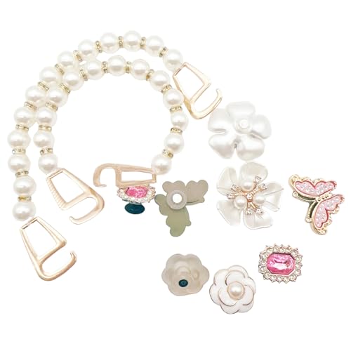 ZIBUYU® 10pcs Bling Gems Plastic Butterfly Flower Sparkling Rhinestones Pearl DIY Shoe Decoration Charms for Women's Party Favor-MixedColors