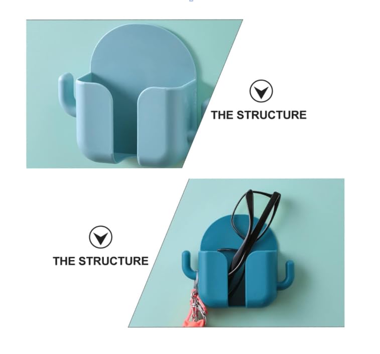 Zibuyu Wall Mount Phone Holder for Home and Office with Charging Port | 4PCS Self-Adhesive Organizer