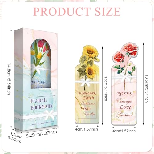 OFIFO® 20PCS Floral Bookmarks Set, Cute Plant Vase Shape Paper Page Markers, Multicolor Aesthetic Bookmarks for Books, Gift for Women, Girls, Kids, Students, Ideal for Reading, Study