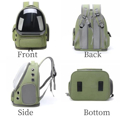 ZIBUYU® Ventilated Cat Carrier Backpack with Clear Dome Window, Comfortable Outdoor Travel Pet Backpack, Breathable Mesh, Lightweight & Durable Design for Cats and Small Pets