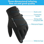 STHIRA® Touchscreen Windproof Waterproof Winter Warm Gloves Black Cycling Driving Leather Snow Thermal Gloves Hand Glove for Men and Women for Bike Riding Hiking Running Winter Wear(Size:L)