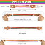 SNOWIE SOFT® 2Pcs Kids Adjustable Waist Belt Buckle Free Webbing Nylon Stretchy Jeans Belt with Snap Button Closure Buckle Free Rainbow Waist Belt for Boys and Girls