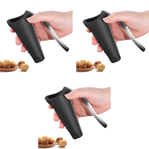 HASTHIP® 3PCS Nutcracker Cone Shaped Nut Cracker Walnut Tool Hard Shell with Lever Handle Kitchen for Walnut Hazelnuts Macadamia Nuts