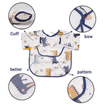 SNOWIE SOFT® Sleeved Bib Baby Bib with Pocket, Toddler Bib, Smock, Washable and Lightweight Waterproof Fabric, Fits Bibs for Baby 6 Months+