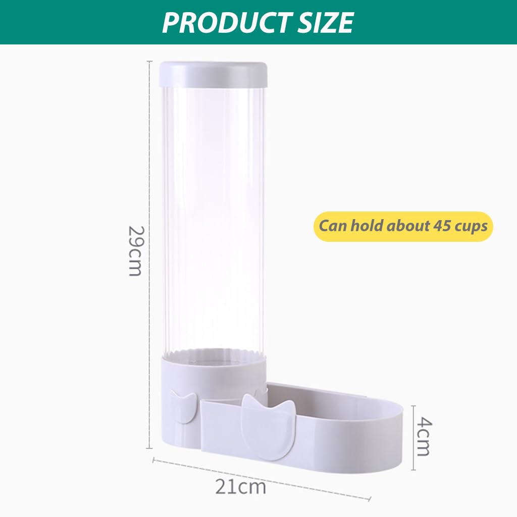 Supvox Wall Mounted Cup Dispenser for Home and Office with Iron Clip Mechanism and Storage Shelf