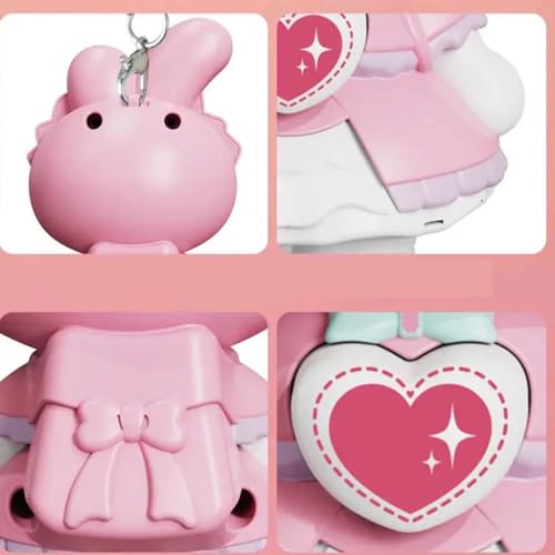 ZIBUYU® Kawaii Keychain Charm Changing Face Cartoon Pink Melody Figure 3 Fun Expression Designs 3.8 inch PVC Cute Hanging Charms for Bag Backpack Keyring Gift for Girls 3PCS