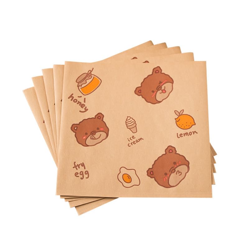 HASTHIP® 50 Pieces of Grease Repellent Food Wrappers for Sandwiches, Donuts, Burgers & More - Disposable Kitchen Baking