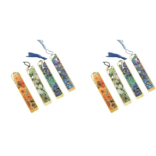 OFIFO® Metal Bookmark Set of 4 with Tassel Gold Hollow Van Gogh Design Artistic Book Marker for Readers Unique Gift Lovers Students Men Women Kids 2PCS