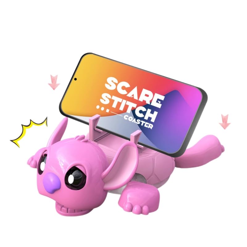 HASTHIP® Press Coaster Pressing The Belly Makes Eyes Pop Out, Durable Plastic Desk Decor, for Cartoon Fans-Pink