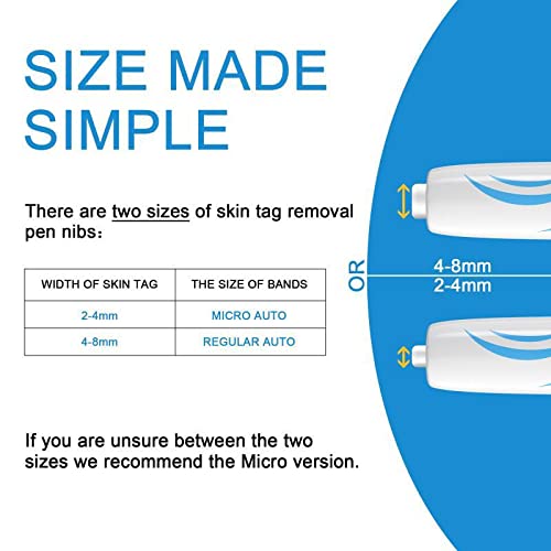 MAYCREATE Skin Tag Removal Tool 2 in 1 Skin Tag Remover - Auto Skin Tag Remover Pen with 40 Micro and Regular Skin Tag Bands, Safe and Painless Remove 2mm-8mm Skin Tags For Men