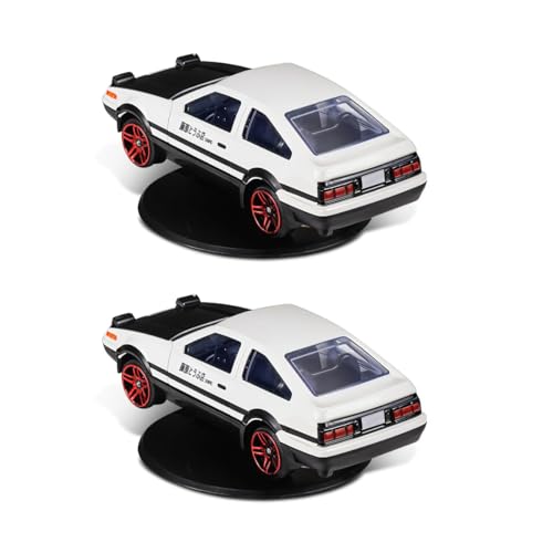 STHIRA® 2 Pcs Mini Car Model Drifting AE86 Car Model with Self Adhesive Base,2.95inches Alloy AE86 Initial D Dashboard Decor Charm Desk Decor