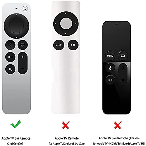 Verilux® 2021 Silicone Protective Case for Apple 4K HD TV Siri Remote 2nd Gen - Anti-Slip Durable Silicone Shockproof Rubber Cover - Skin-Friendly Washable Protective Cover Sleeve (Black)