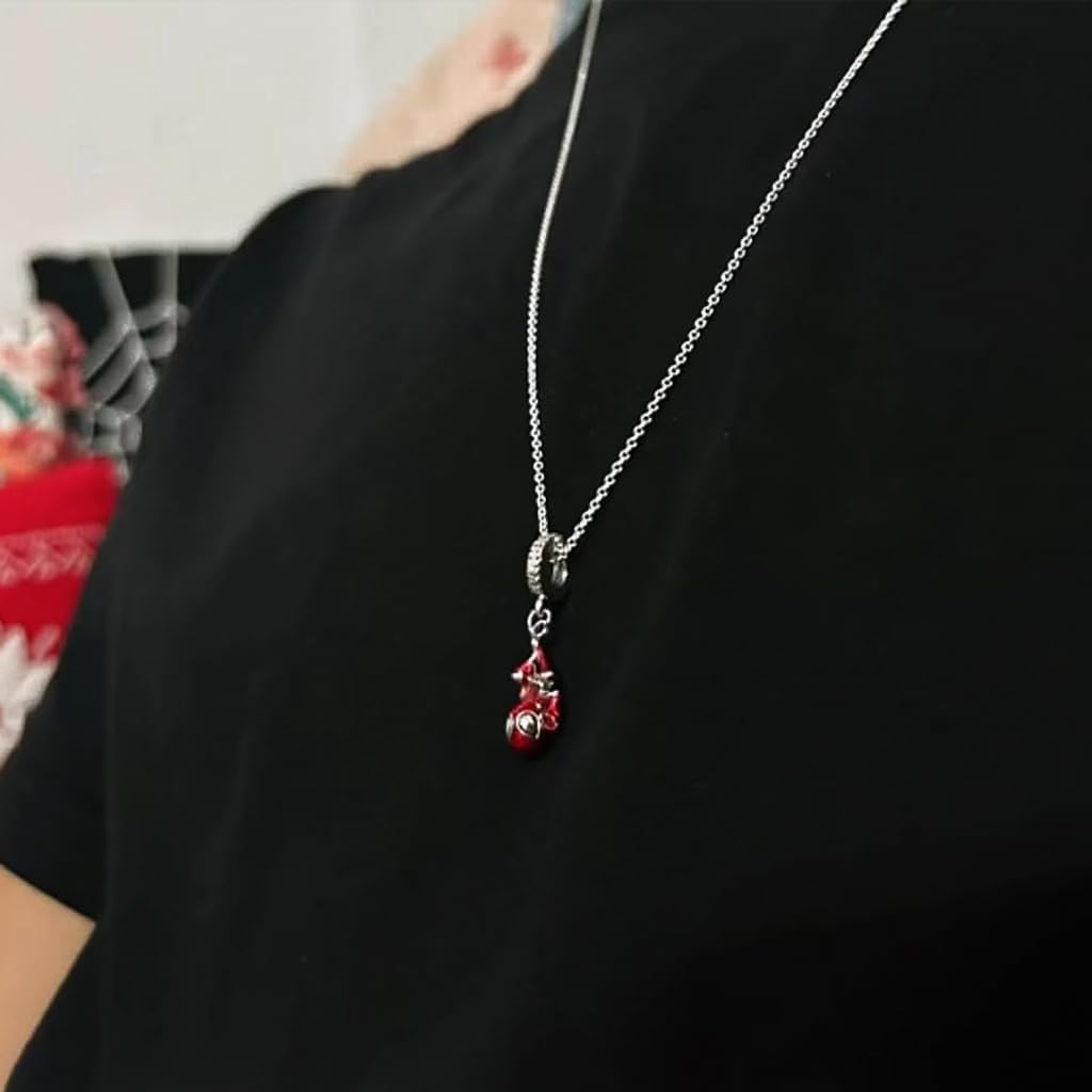 SANNIDHI Necklace for Boys and Men with 60cm Cable Chain featuring Red Pendant | Copper and Silver Plated Jewellery Gift