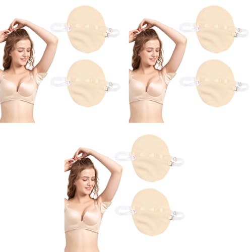 ZIBUYU® 6PCS Sweat Pads for Underarms Women Reusable Underarm Pad Armpit Pads with Invisible Shoulder Strap Washable Comfortable