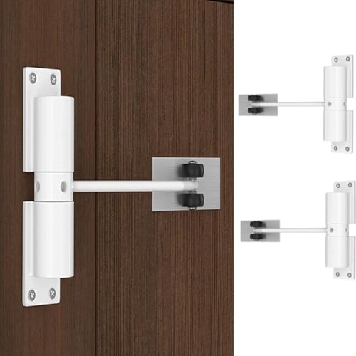 HASTHIP® 2pcs Door Closer,Zinc Alloy Automatic Safety Spring Door Closer,Adjustable Closing Hinge Quiet for Wooden Metal Security Weight Up to 30 Kgs (White)