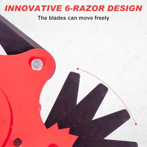 ORTIZA® Grass Trimmer Replacement Blade - Manganese Steel 6-Razor Spin Brush Cutter Head Blade - 24CM Grass Cutter Blade/Brush Universal Weed Brush Trimmer Accessories/Attachment