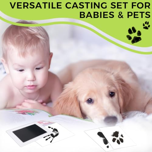 SNOWIE SOFT® 6-Pack Safety Baby Foot Print Kit Inkless Milestone Cards for Pets Babies Newborn Print with 6 Sheet Papers Need Air Dry for 25-40 Minutes 12 PCS