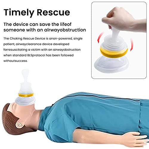 HANNEA® Choking Rescue Device, Portable Airway Suction Device, Professional Emergency Device for Choking Anti Choking Device for Baby, Toddler, Elderly, Emergency First Aid Accessories, Yellow