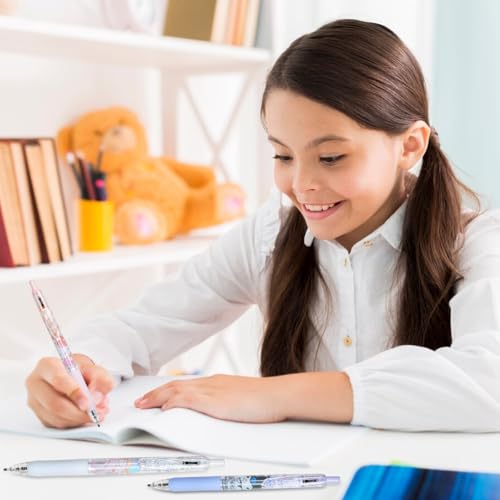 HASTHIP® 6Pcs Kawaii Click Pens Cute Sanrio Series Pens 0.5mm Black Click Office School Stationeries Supplies Gift Ball Pen Set X 2