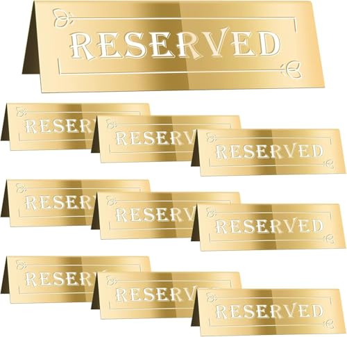 OFIFO® 5 Elegant Golden Acrylic Desktop Logos - Double-Sided Floral Design, 5.9x1.8 Inches, Perfect for Weddings, Engagements, Valentine's Day, Perfect for Party and Event Decoration, Gold