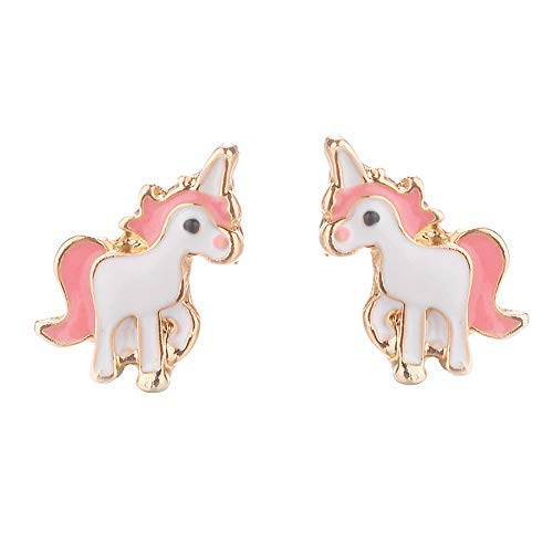 SANNIDHI Unicorn Necklace Jewellery Set for Girls with 17.7 in Chain & Pink Alloy Pendant | Cute Gift for Women