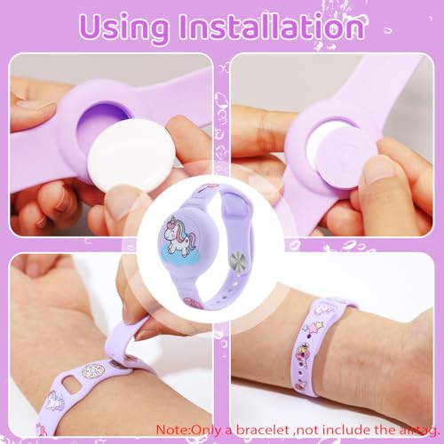 ZORBES® Kids AirTag Bracelet Cartoon Unicorn Silicone 3PCS