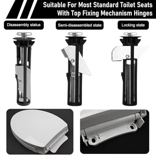 Serplex® Toilet Seat Bolt Kit, Universal Toilet Seat Bolt Screw Kit, Stainless Steel Toilet Seat Screws Replacement Toilet Seat Bolt for Securing The Seat and Hygiene, Pack of 2