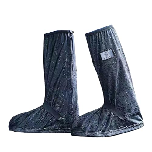PALAY® Waterproof Shoe Cover Zip-up Calf-length Shoe Covers with Elastic Ankle Strap Wear-resistant PVC Shoe Cover Anti-skid Long Sleeve Shoe Covers for Boots, High Shoes, Size UK 4, One Pair