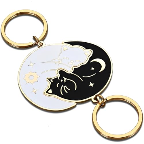 ZIBUYU® Cat keychain anniversary matching gift for wife/husband him/her