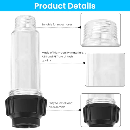 STHIRA® Compatible with Kärcher Pressure Washer Filter Kit Includes Inlet Water Quick Connector Adapters Replacement Accessories 2 PCS
