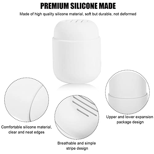 HASTHIP® White Portable Silicone Makeup Puff Cosmetic Blender Sponge Holder Storage Travel Case for Beauty Blender Carrying Container