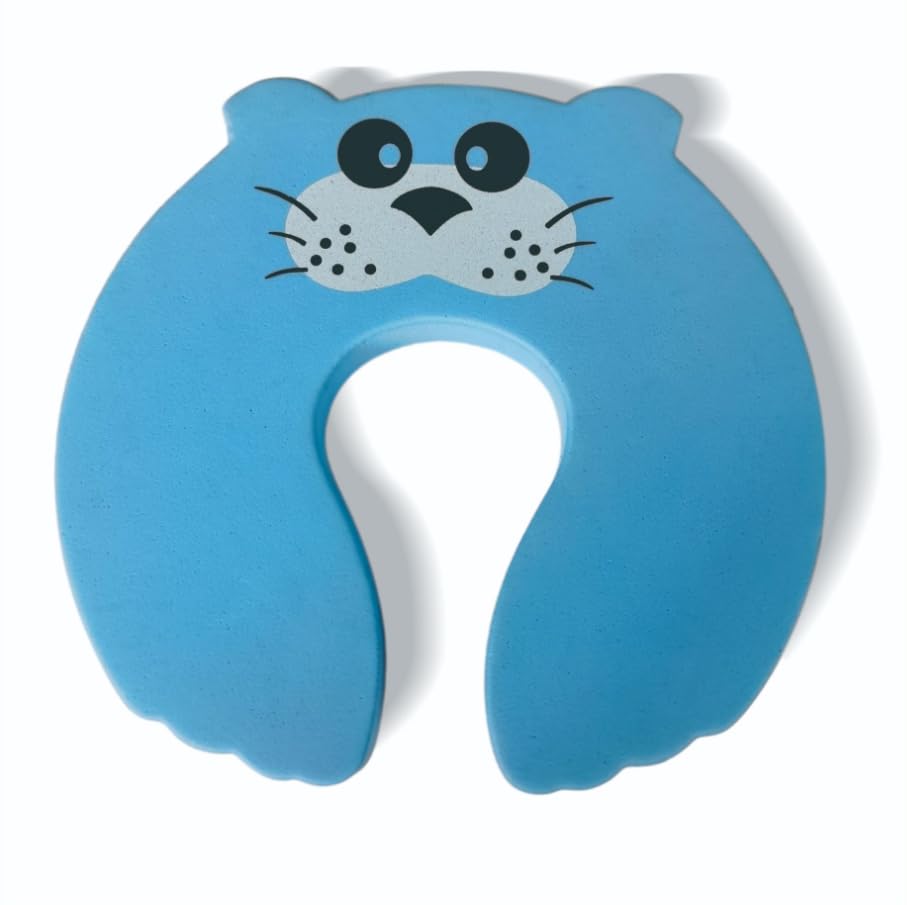 ZIBUYU Baby Proof Foam Door Guards 4PC for Toddler Safety with Cartoon Animal Design | Soft EVA Finger Pinch Protectors