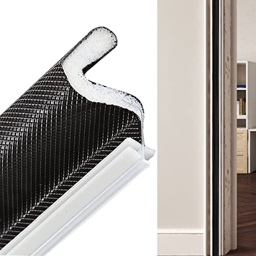 HASTHIP® Foam Weather Stripping Seal Strip, Self-Adhesive Doors and Window Seal Strip for Doors,16.4 Feet/5 M Long, Easy Cut to Size, Black (1PCS)