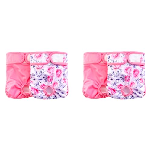Qpets® Diaper for Dogs Female, 2 Pack Pet Use Soft Reusable Dog Diapers, 160ml Water Absorbption Comfort Doggy for Dogs & Puppy (L, Recommended Waist 19-27 inch) 2PCS