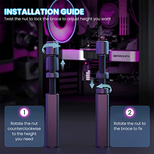 ZORBES Graphics Card Bracket, Aluminum Alloy Graphics Card Holder Bracket, GPU Stand. Adjustable Height Graphics Card GPU Brace Support Video Card Sag Holder Bracket Support Desktop Computer PC