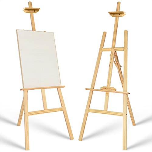 Climberty® Artist Wooden Easel Stand for Painting/Display, 4.9 Feet/1.5m Painting Canvas Holds with Angle and Height Adjustment, Art Easel for Adults&Students, Wooden Easel for Painting