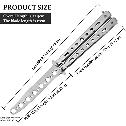 Optifit® Butterfly Knives Trainer with O Ring Latch for Beginner Children Lover Balisong Unsharpened Blade 2PCS