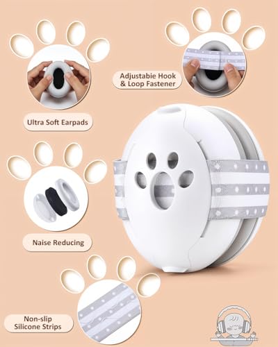 SNOWIE SOFT® Baby Ear Muffs 2 in 1 Noise Cancellation with Interchangeable Adjustable Padded Headband Design Travel for Toddler 1-4 Years Old 3 PCS