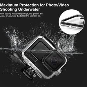 ZIBUYU Gopro Accessories Kit Transparent Waterproof Case Silicone Case for GoPro Hero 11/Hero 10/Hero 9 with Tempered Glass Protector for Camera Lens & Touch Screen, Underwater Protective Housing Case