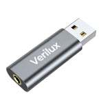 Verilux® USB Sound Card USB to 3.5mm Jack Audio Adapter USB External Stereo Sound Adapter Converter for Laptop, PC, Compatible with PS5, PS4 Plug & Play No Driver Need