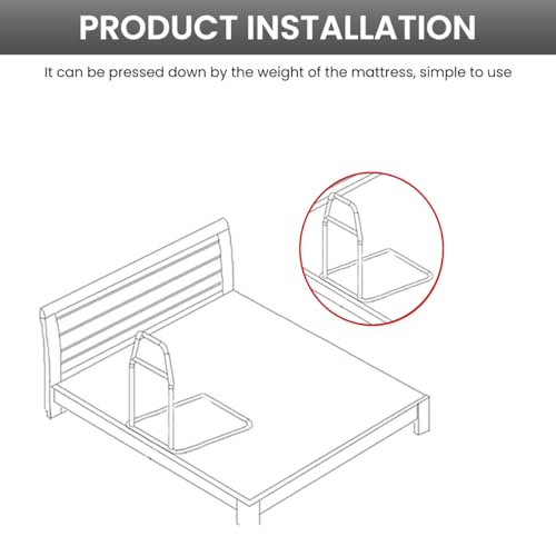 HASTHIP® Bed Rail Elderly Assistant for Sitting Up Side with Storage Pocket Assistive Device Patient Pregnant People Disabilities 2 PCS